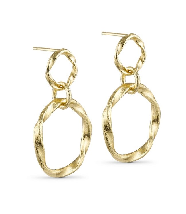 Pure By Nat - Double Earrings - Goldplated 45785