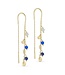 Pure By Nat Pure By Nat - Chain Earrings - Goldplated Blue 45781