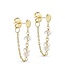 Pure By Nat Pure By Nat - Chain Earrings with Stones - Goldplated Pearls 45779
