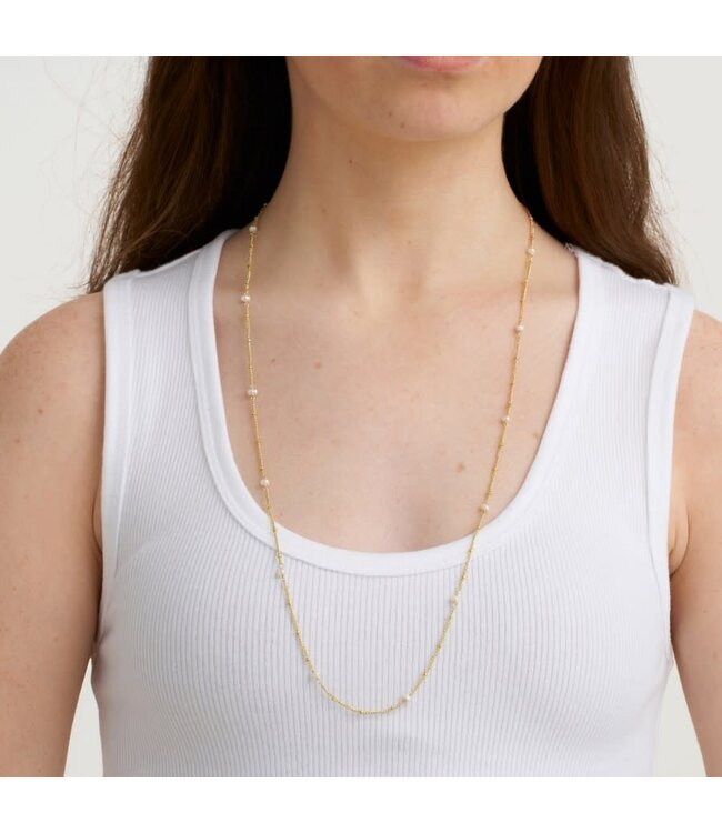 Pure By Nat - Necklace with Pearls - Goldplated  31849