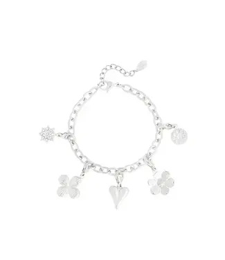 Blossom Essentials - Bracelet With Heart-Shaped Charms - Silver 0292060