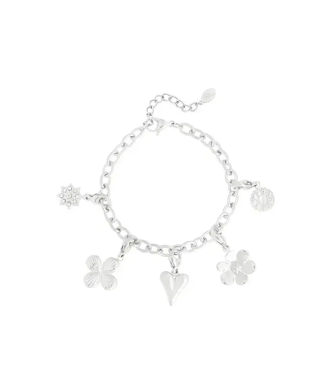 Blossom Essentials - Bracelet With Heart-Shaped Charms - Silver 0292060