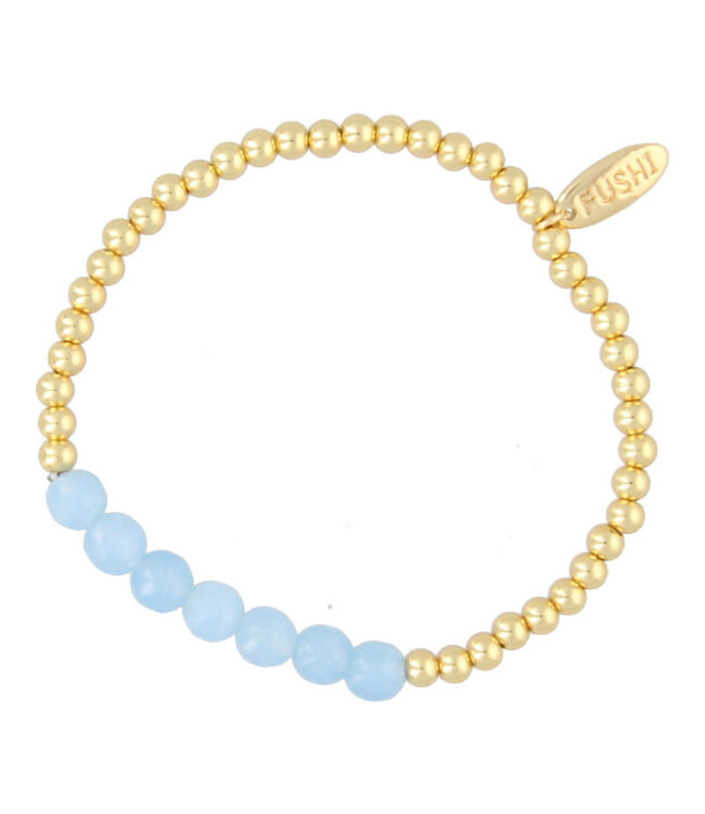 Fushi - Bracelet & Facet Beads - Aquamarine / 14 Krt 6976