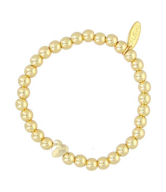 Fushi - Bracelet With Heart - Gold / 14 Krt 7143