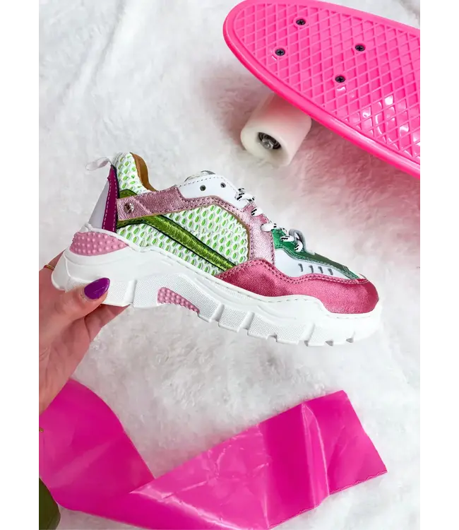 DWRS - Pluto Sneakers - White / Pink / Green