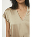 Dante 6 - Luiza Satin V-Neck Top - Dry Sand