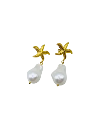 Bonnie Studios Bonnie Studios - Pearl Ocean Earrings - Goud