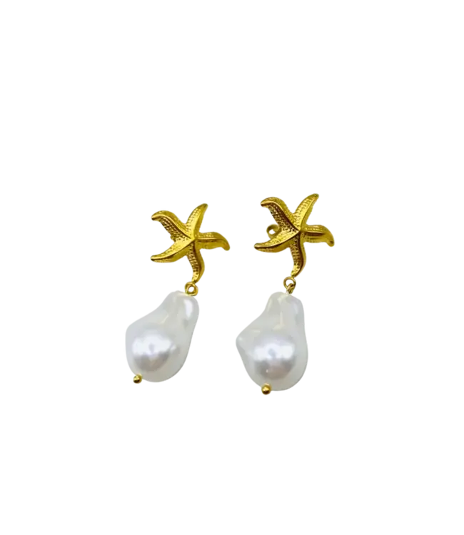 Bonnie Studios - Pearl Ocean Earrings - Goud