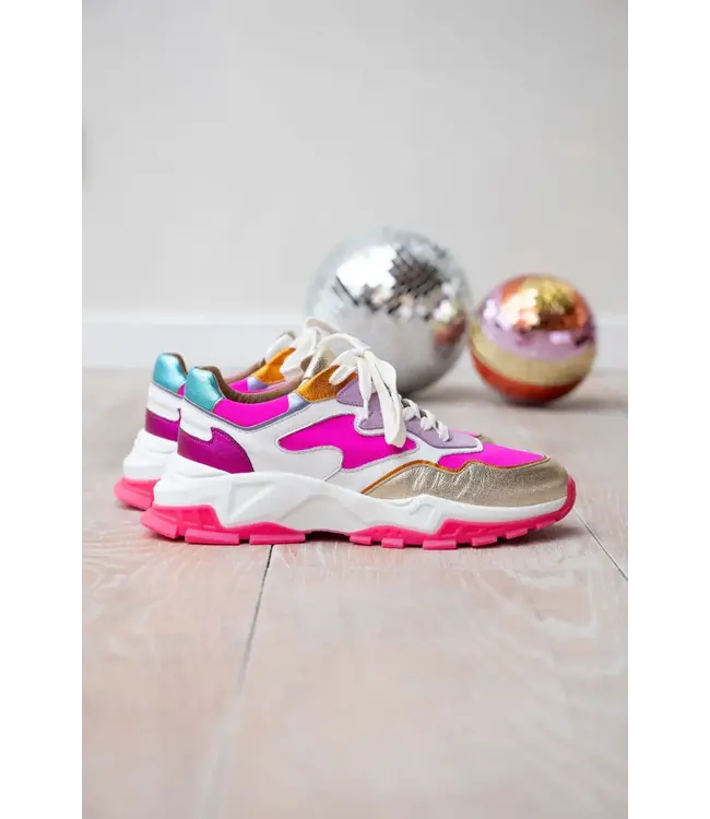 DWRS - Chester Sneaker - White / Neon Pink