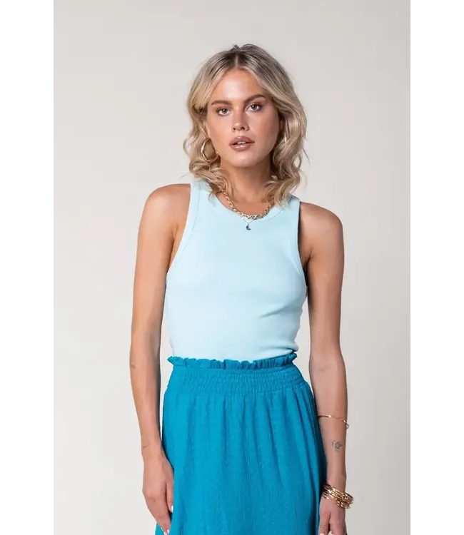 Colourful Rebel - Sachi Rib Tanktop - Light Turquoise