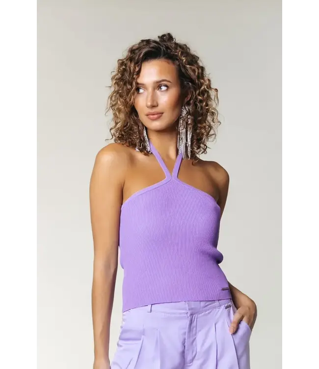 Colourful Rebel - Jona Fine Knit Haltertop - Dark Lavender