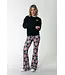 Colourful Rebel Colourful Rebel - Graphic Flower Peached Extra Flare Pants - Candy Pink