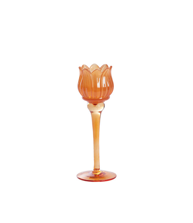Light & Living - Theelicht op Voet Flower - Oranje