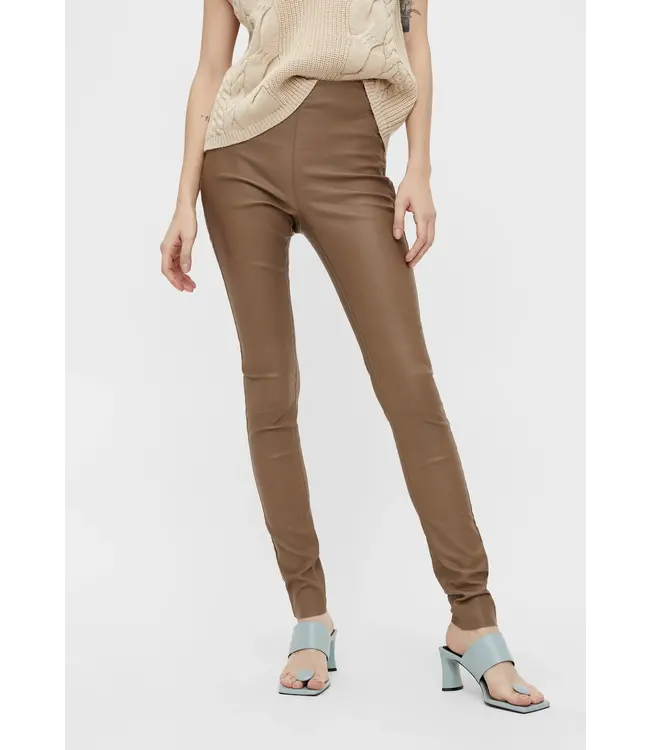 Object - Objbelle Lisa Coated Pant Noos - Fossil