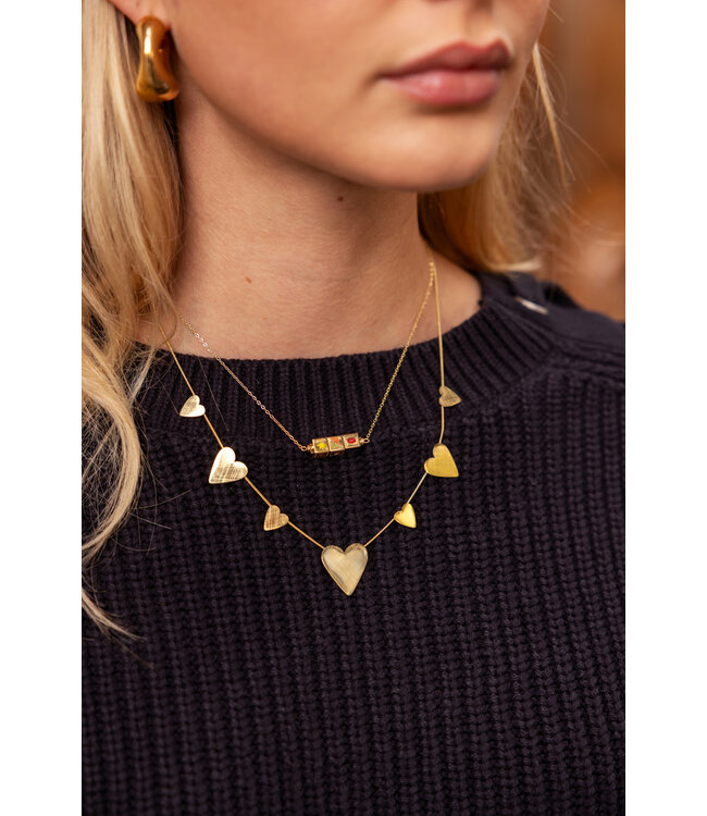 My Jewellery - Minimalistische ketting met grote en kleine hartjes