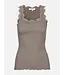 Rosemunde Copenhagen Rosemunde - Rosemunde - RWBabette SL U-neck Long Lace Top - Brown Melange