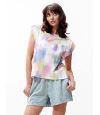 Catwalk Junkie Catwalk Junkie - Folded Shoulder Printed Singlet - Ultra Marine