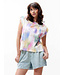 Catwalk Junkie - Folded Shoulder Printed Singlet - Ultra Marine