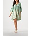 Greek Archaic Kori - Short Dress Feather - Sea Green / Gold