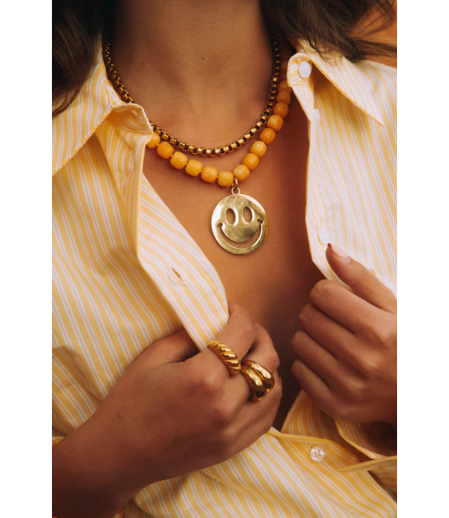 Bonnie Studios - Smiley Big Pendant - Gold