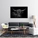 Zwart-wit portret van een harige Schotse hooglander | 120 x 80 cm Zwart-wit portret van een harige Schotse hooglander | 120 x 80 cm