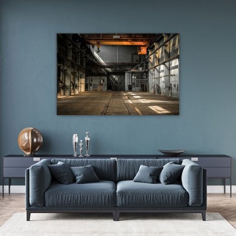 Correlaat Luchtpost ik ben slaperig Industrieel interieur van een oud fabrieksgebouw • 150 x 100 cm •  Glazenschilderijen.nl