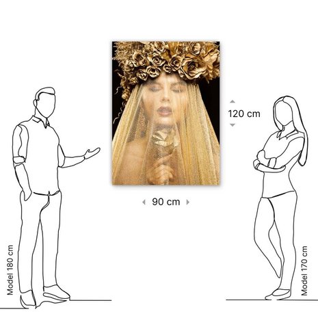 Schilderij Gesluierde gouden roos | 90 x 120 cm glasschilderij Schilderij Gesluierde gouden roos | 90 x 120 cm glasschilderij