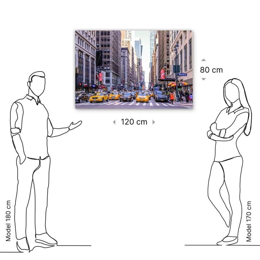 Schilderij Bruisende stad New York | 120 x 80 cm glasschilderij Schilderij Bruisende stad New York | 120 x 80 cm glasschilderij