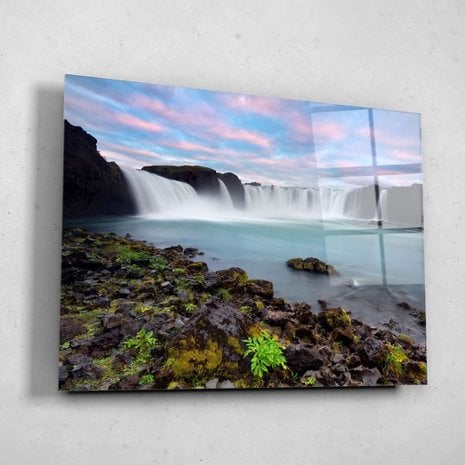 Schilderij Godafoss waterval van de Goden in IJsland | 120 x 90 cm glasschilderij Schilderij Godafoss waterval van de Goden in IJsland | 120 x 90 cm glasschilderij