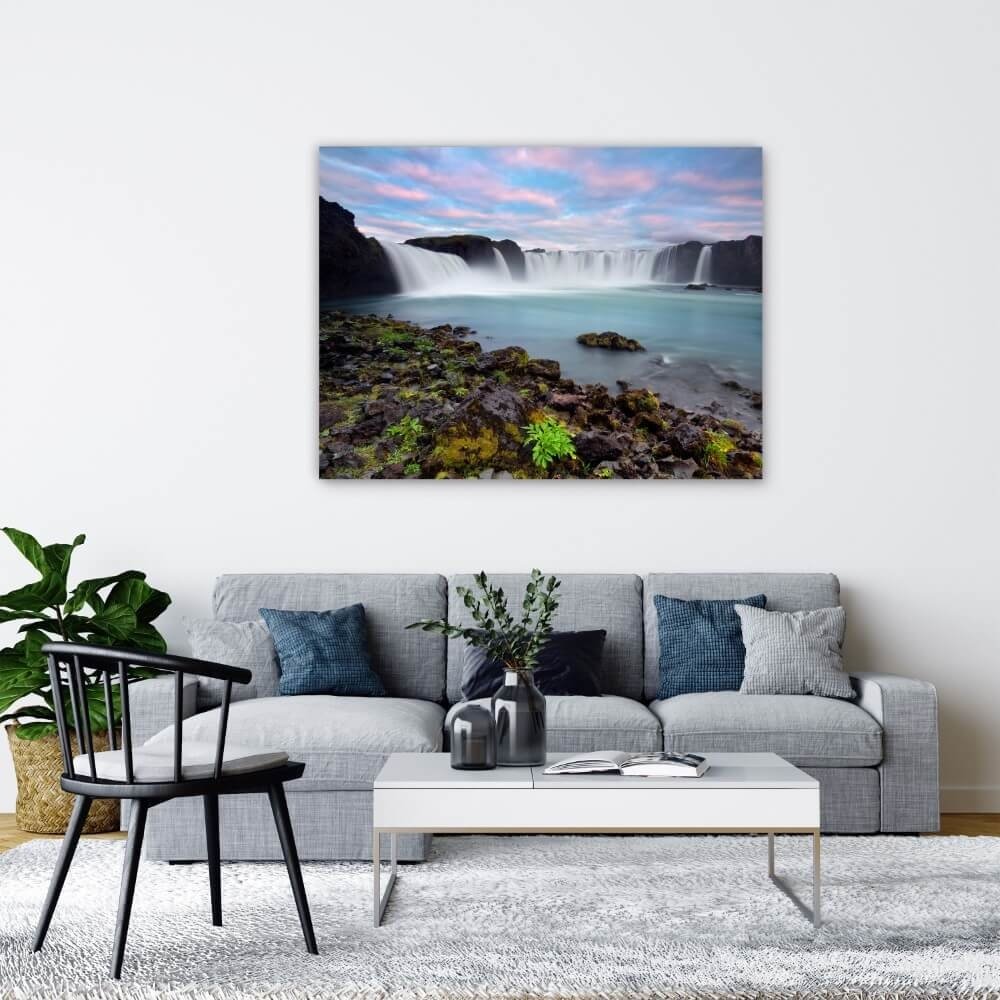 Schilderij Godafoss waterval van de Goden in IJsland | 120 x 90 cm glasschilderij Schilderij Godafoss waterval van de Goden in IJsland | 120 x 90 cm glasschilderij