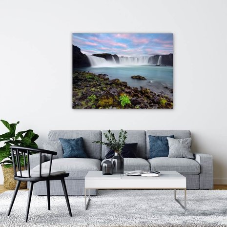 Schilderij Godafoss waterval van de Goden in IJsland | 120 x 90 cm glasschilderij Schilderij Godafoss waterval van de Goden in IJsland | 120 x 90 cm glasschilderij