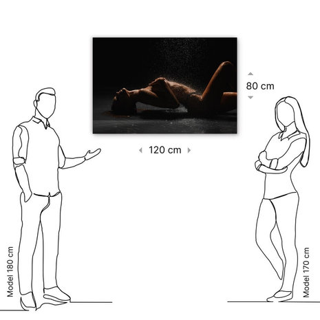 Schilderij Sensuele vrouw in erotische pose | 120 x 80 cm glasschilderij Schilderij Sensuele vrouw in erotische pose | 120 x 80 cm glasschilderij