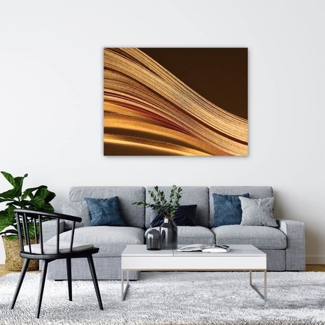 Schilderij Gouden golven | 120 x 90 cm glasschilderij Schilderij Gouden golven | 120 x 90 cm glasschilderij