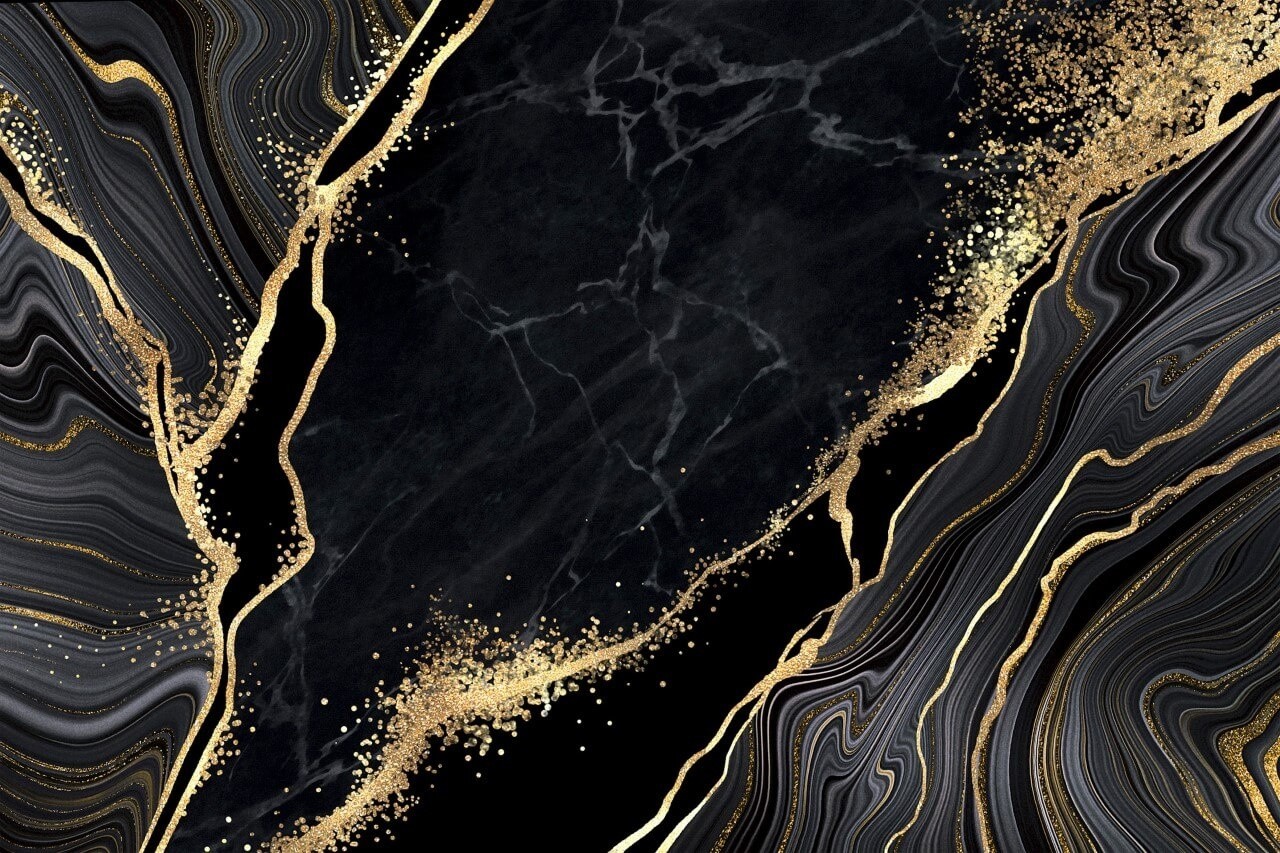 Vel vertaling Relatief Abstracte zwarte marmer met gouden aders • 150 x 100 cm •  Glazenschilderijen.nl