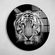 Prachtige close-up van tijger in zwart-wit | Rond 70 cm Prachtige close-up van tijger in zwart-wit | Rond 70 cm