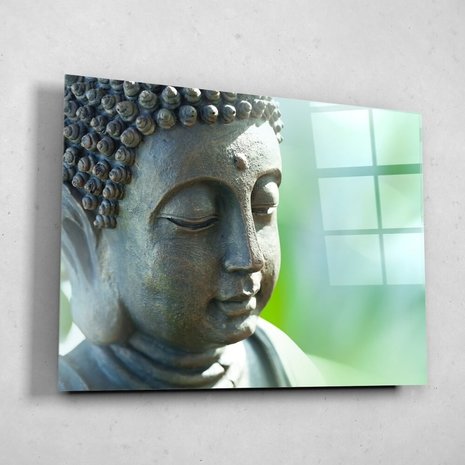 Defilé Regan Benodigdheden Boeddha's hoofd • 120 x 90 cm • Glazenschilderijen.nl