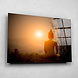 Boeddha-beeld op de berg met zonsondergang | 90 x 60 cm Boeddha-beeld op de berg met zonsondergang | 90 x 60 cm