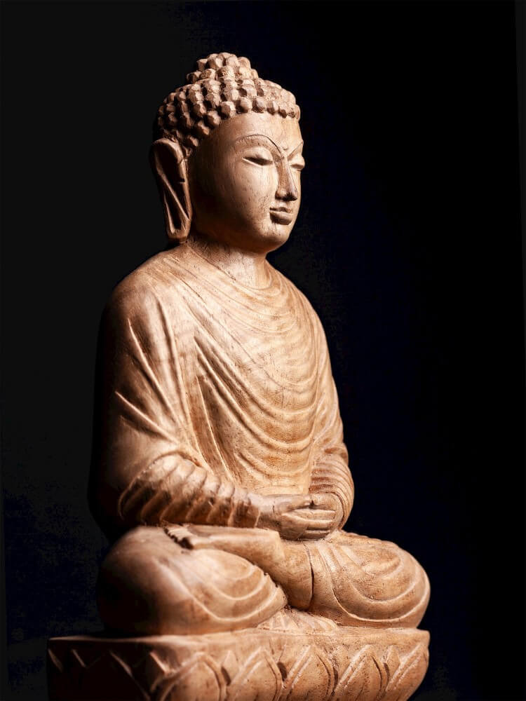 Schilderij Boeddha in een meditatiehouding van een hele lotus | 60 x 80 cm glasschilderij Schilderij Boeddha in een meditatiehouding van een hele lotus | 60 x 80 cm glasschilderij