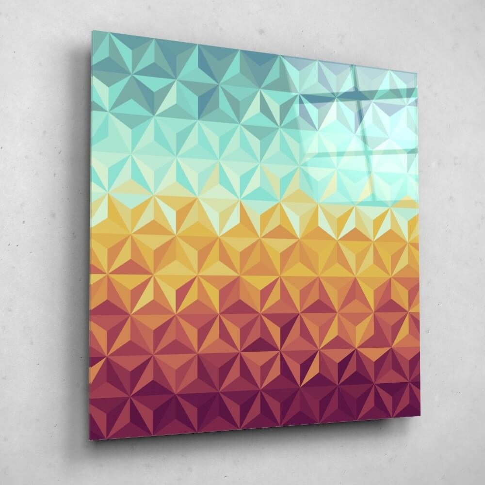 Schilderij Kleurrijk vintage patroon | 70 x 70 cm glasschilderij Schilderij Kleurrijk vintage patroon | 70 x 70 cm glasschilderij