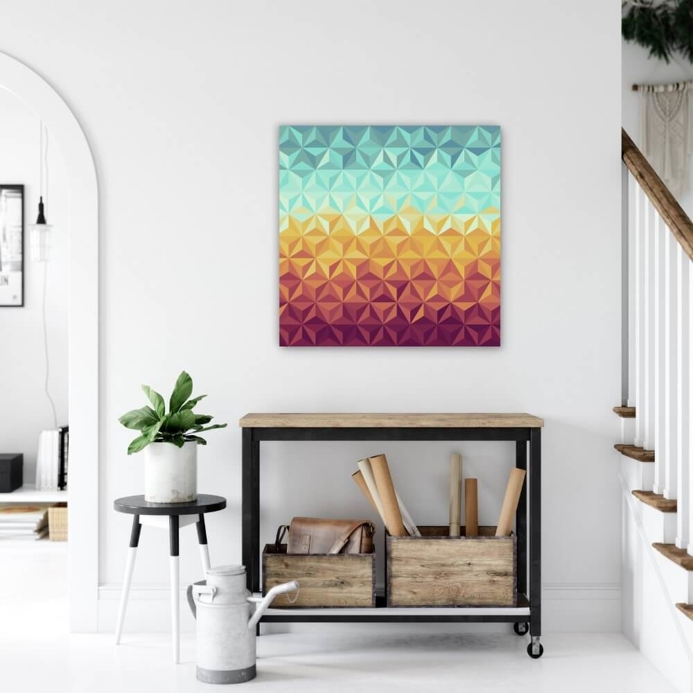 Schilderij Kleurrijk vintage patroon | 70 x 70 cm glasschilderij Schilderij Kleurrijk vintage patroon | 70 x 70 cm glasschilderij