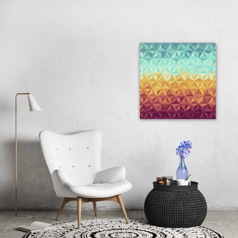 Schilderij Kleurrijk vintage patroon | 70 x 70 cm glasschilderij Schilderij Kleurrijk vintage patroon | 70 x 70 cm glasschilderij