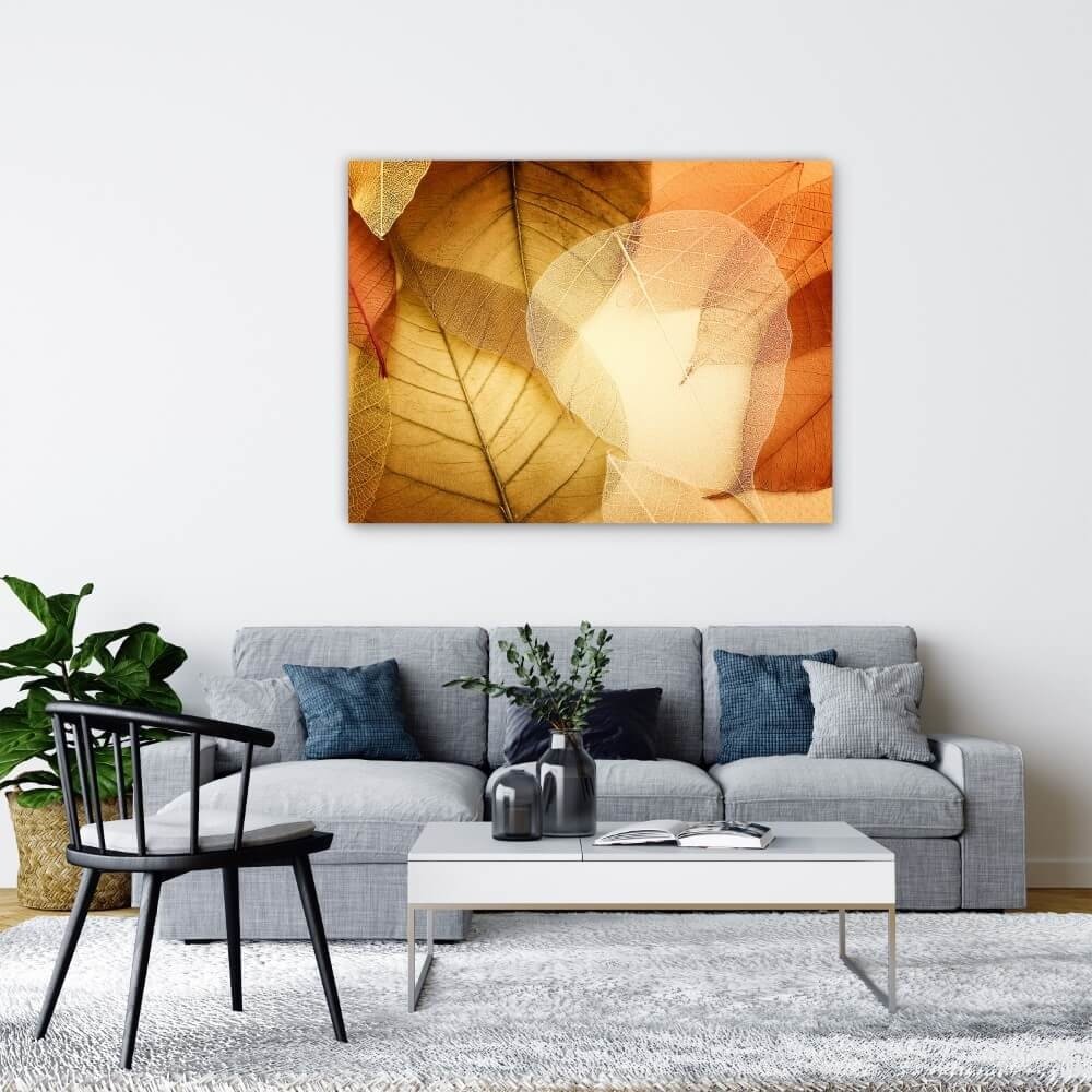 Schilderij Transparante en delicate bladeren | 120 x 90 cm glasschilderij Schilderij Transparante en delicate bladeren | 120 x 90 cm glasschilderij