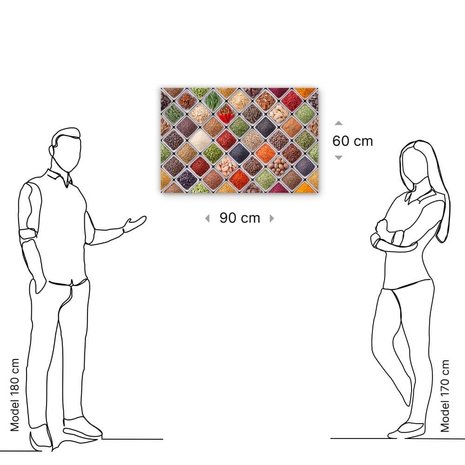 Schilderij Harmonie van kruiden en specerijen | 90 x 60 cm glasschilderij