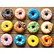 Collectie van kleurrijke donuts | 80 x 60 cm Collectie van kleurrijke donuts | 80 x 60 cm
