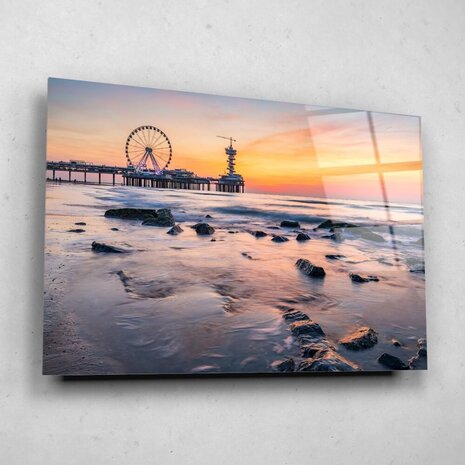 Schilderij Kleurrijke luchten in Scheveningen | 90 x 60 cm glasschilderij Schilderij Kleurrijke luchten in Scheveningen | 90 x 60 cm glasschilderij