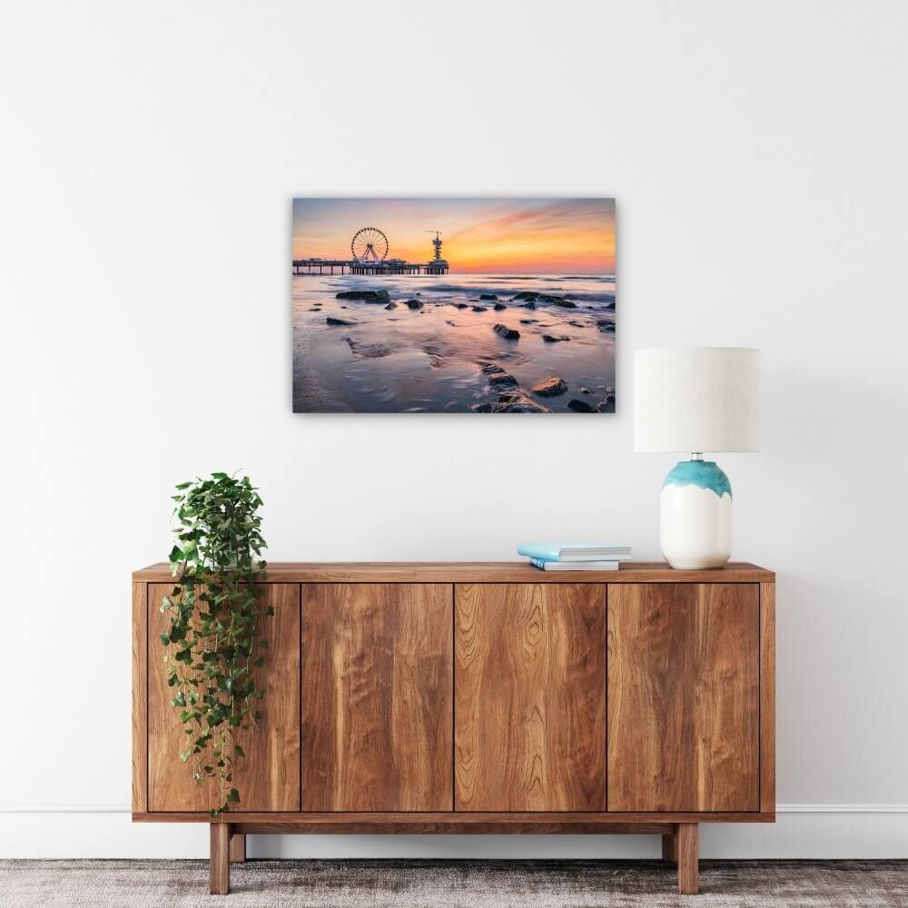 Schilderij Kleurrijke luchten in Scheveningen | 90 x 60 cm glasschilderij Schilderij Kleurrijke luchten in Scheveningen | 90 x 60 cm glasschilderij