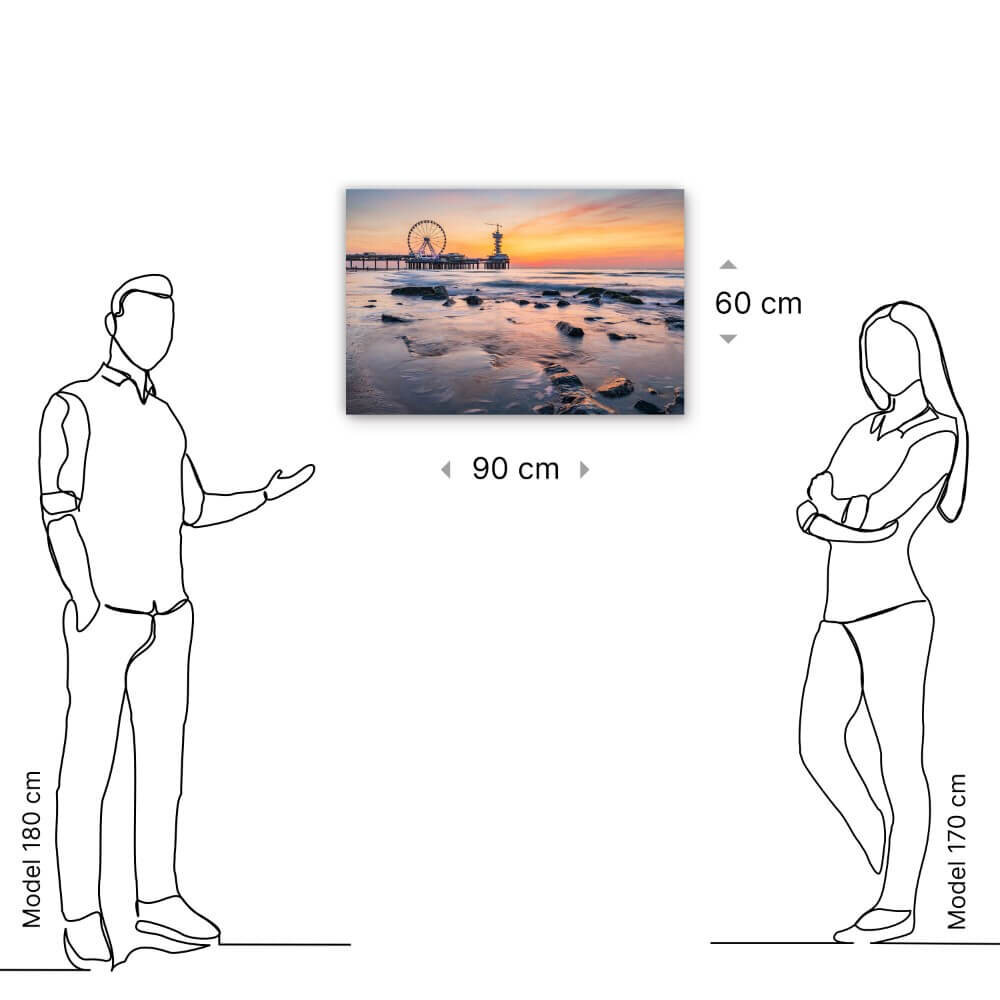 Schilderij Kleurrijke luchten in Scheveningen | 90 x 60 cm glasschilderij Schilderij Kleurrijke luchten in Scheveningen | 90 x 60 cm glasschilderij