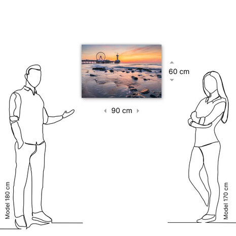 Schilderij Kleurrijke luchten in Scheveningen | 90 x 60 cm glasschilderij Schilderij Kleurrijke luchten in Scheveningen | 90 x 60 cm glasschilderij