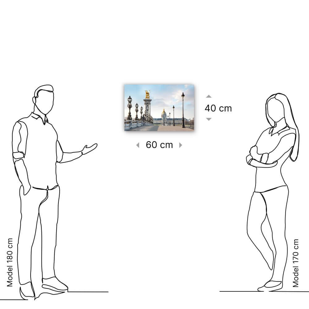 Schilderij Rijk gedecoreerde brug in Parijs | 60 x 40 cm glasschilderij Schilderij Rijk gedecoreerde brug in Parijs | 60 x 40 cm glasschilderij