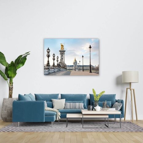 Schilderij Rijk gedecoreerde brug in Parijs | 120 x 80 cm glasschilderij Schilderij Rijk gedecoreerde brug in Parijs | 120 x 80 cm glasschilderij